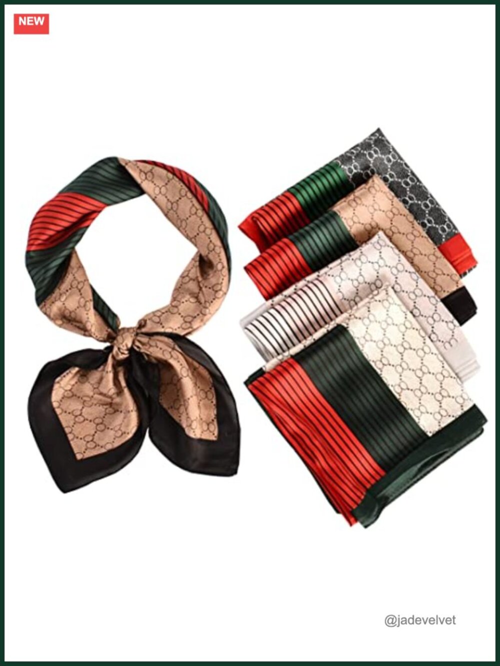 Multipurpose Silk Feeling Square Hair Scarf Women Girls Neck Scarf